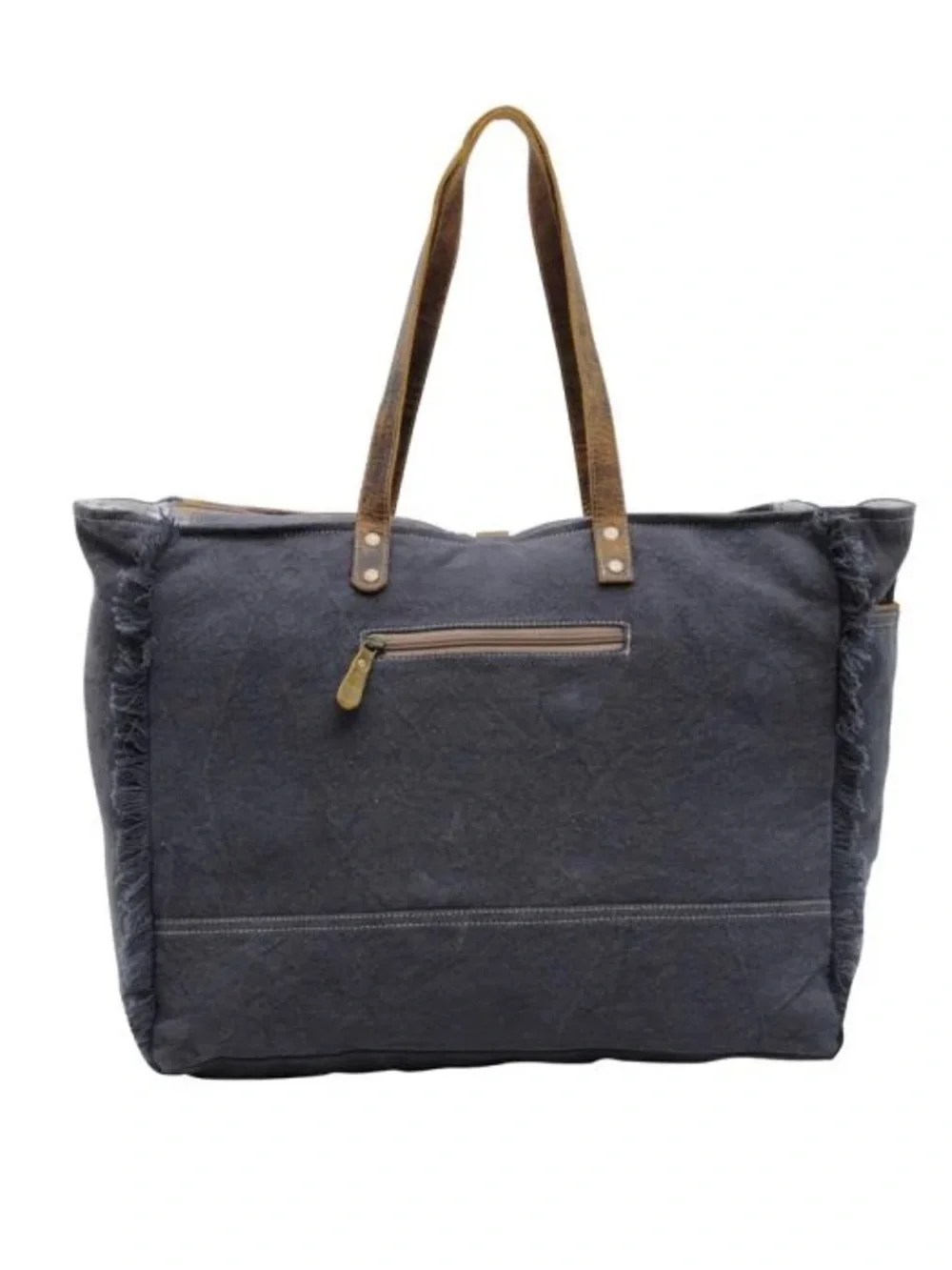 Myra Vanessia Weekender Bag Cowhide Leather Canvas Aztec Western NWT
